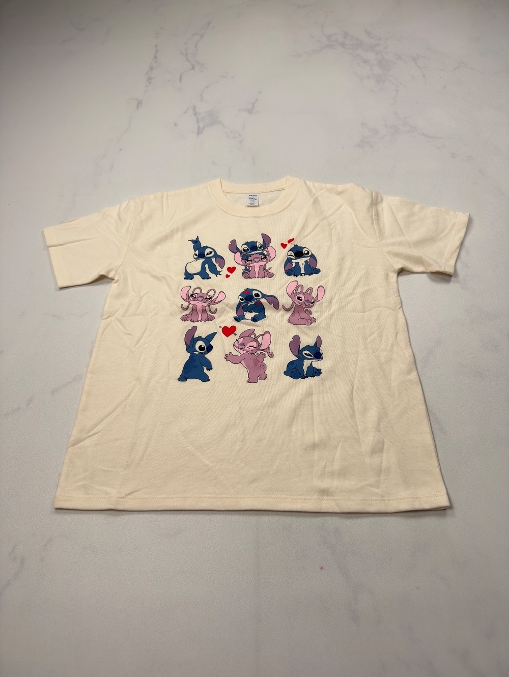 Old Navy x Disney Stitch Graphic Tee Cream 2010s Standout Style - Girls M
